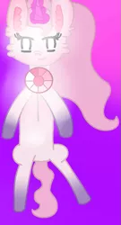 Size: 471x874 | Tagged: safe, artist:mlpfan2017, derpibooru import, oc, oc:cotton candy, unofficial characters only, unicorn, arua, female, glow, glowing eyes, glowing horn, gradient background, gradient hooves, lollipop, mare