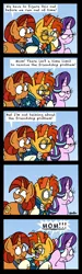 Size: 1275x4225 | Tagged: safe, artist:bobthedalek, derpibooru import, starlight glimmer, stellar flare, sunburst, pony, unicorn, the parent map, angry, blue background, comic, cross-popping veins, female, grin, male, mare, mother and son, mothers gonna mother, nudge, scrunchy face, shipper flare, shipper on deck, simple background, smiling, stallion, starlight is not amused, sudden realization, sunburst is not amused, that pony sure does want grandfoals, that was fast, trio, unamused, yelling