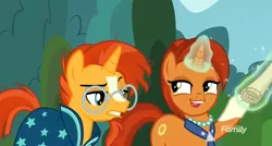 Size: 1172x628 | Tagged: safe, derpibooru import, screencap, stellar flare, sunburst, pony, unicorn, the parent map, faic, female, frown, glasses, glowing horn, gritted teeth, magic, male, mare, mother and son, raised eyebrow, raised hoof, scroll, sire's hollow, stallion, sunburst is not amused, telekinesis, that pony sure does love plans, unamused