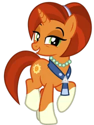 Size: 2400x3200 | Tagged: safe, artist:cheezedoodle96, derpibooru import, stellar flare, pony, unicorn, the parent map, .svg available, balancing, clothes, female, jewelry, looking at you, mare, necklace, pearl necklace, scarf, simple background, solo, svg, transparent background, vector