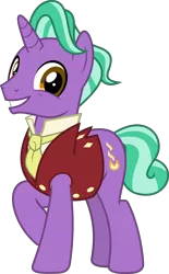 Size: 5089x8212 | Tagged: safe, artist:jhayarr23, derpibooru import, firelight, pony, unicorn, the parent map, absurd resolution, clothes, looking at you, male, missing accessory, necktie, raised hoof, shirt, simple background, smiling, solo, stallion, transparent background, vector, vest