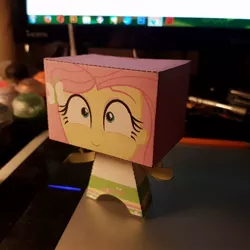 Size: 1000x1000 | Tagged: safe, artist:beasert, artist:grapefruitface1, derpibooru import, fluttershy, equestria girls, arts and crafts, craft, irl, paper dude, papercraft, photo