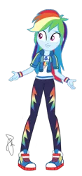 Size: 258x551 | Tagged: safe, artist:ilaria122, derpibooru import, rainbow dash, equestria girls, equestria girls series, clothes, converse, cute, geode of super speed, magical geodes, pants, shirt, shoes, simple background, sneakers, sweatshirt, t-shirt, transparent background, wristband