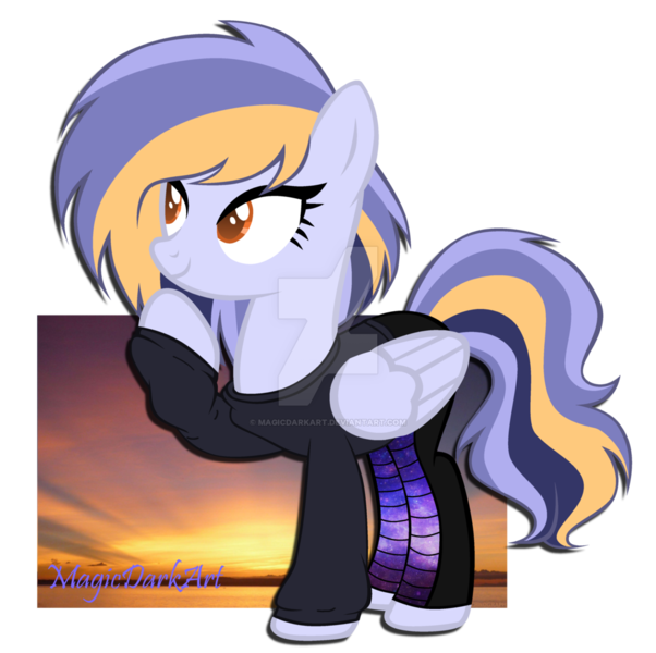 Size: 1024x1021 | Tagged: safe, artist:magicdarkart, derpibooru import, oc, unofficial characters only, pegasus, pony, clothes, female, mare, simple background, solo, transparent background, watermark