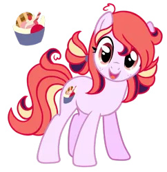 Size: 1024x1058 | Tagged: safe, artist:posey-11, derpibooru import, oc, earth pony, pony, cutie mark, female, food, ice cream, mare, simple background, solo, transparent background