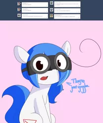 Size: 3500x4200 | Tagged: artist:fullmetalpikmin, ask, derpibooru import, goggles, oc, oc:mal, safe, tumblr, tumblr:ask viewing pleasure, unofficial characters only