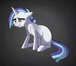 Size: 1600x1394 | Tagged: safe, artist:cascayd, derpibooru import, oc, oc:sunbeam, unofficial characters only, unicorn, blank flank, crying, next generation, offspring, parent:rarity, parent:thunderlane, parents:rarilane, sad, solo