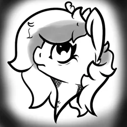 Size: 527x528 | Tagged: safe, artist:lazerblues, derpibooru import, oc, oc:miss eri, pony, bust, female, mare, monochrome, portrait, sketch, solo