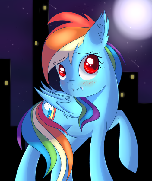 Size: 1108x1320 | Tagged: safe, artist:brok-enwings, derpibooru import, rainbow dash, bat pony, bat ponified, cute, dashabetes, female, mare, race swap, rainbowbat, solo