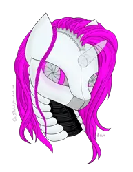 Size: 5100x6600 | Tagged: safe, artist:pencilmelody, derpibooru import, oc, oc:pink pearl, unofficial characters only, pony, robot, robot pony, unicorn, absurd resolution, crystal horn, glowing eyes, simple background, solo, transparent background