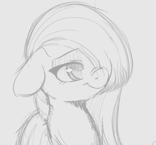 Size: 708x657 | Tagged: safe, artist:tre, derpibooru import, marble pie, earth pony, pony, bust, cute, female, grayscale, marblebetes, mare, monochrome, portrait, sketch, solo, traditional art