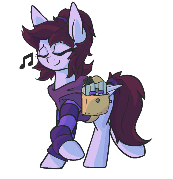 Size: 850x880 | Tagged: animated, animated png, artist:lux, clothes, derpibooru import, female, frame by frame, hoodie, mare, music, music notes, oc, oc:pillow case, saddle bag, safe, simple background, smiling, solo, super nintendo, transparent background, unofficial characters only, walk cycle, walking, walkman