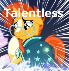 Size: 446x456 | Tagged: background pony strikes again, cropped, derpibooru import, edit, edited screencap, sad, safe, screencap, solo focus, speed lines, sunburst, sunburst abuse, the parent map, wavy mouth