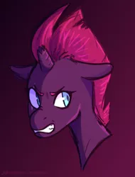 Size: 638x838 | Tagged: safe, artist:johnathan-leviathan, derpibooru import, tempest shadow, unicorn, my little pony: the movie, broken horn, bust, eye scar, female, scar, solo