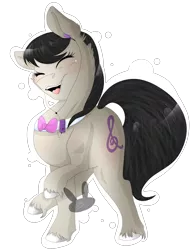 Size: 2694x3507 | Tagged: safe, artist:siena1923, derpibooru import, octavia melody, earth pony, pony, blushing, cutie mark, eyes closed, female, happy, headphones, mare, mp3 player, music, open mouth, simple background, solo, transparent background, walking, watermark
