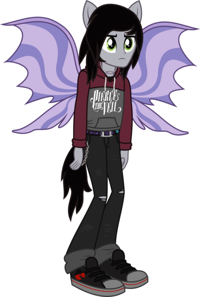 Size: 1887x2798 | Tagged: safe, artist:lightningbolt, derpibooru import, ponified:kellin quinn, human, equestria girls, .svg available, belt, chains, clothes, confused, disguise, disguised siren, emo, equestria girls-ified, fin wings, hair over one eye, hoodie, humanized, indifferent, jeans, jewelry, male, necklace, pants, pierce the veil, ponied up, pony ears, ripped jeans, seatbelt belt, shirt, shoes, simple background, sleeping with sirens, sneakers, solo, svg, tailed humanization, transparent background, undershirt, vector, wings