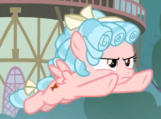 Size: 235x174 | Tagged: safe, derpibooru import, screencap, cozy glow, pegasus, pony, marks for effort, season 8, cropped, female, filly, narrowed eyes, picture for breezies, solo, spread wings, wings