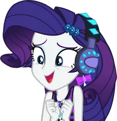 Size: 1081x1114 | Tagged: safe, artist:thebarsection, derpibooru import, rarity, equestria girls, equestria girls series, clothes, headphones, simple background, smiling, solo, transparent background