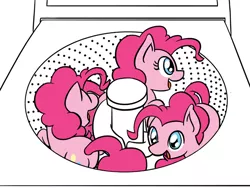 Size: 648x486 | Tagged: safe, artist:flutterluv, derpibooru import, edit, pinkie pie, earth pony, pony, behaving like a cat, cute, diapinkes, female, it begins, mare, open mouth, pinkie in the washing machine, ponified animal photo, self ponidox, simple background, smiling, solo, the ride never ends, triality, washing machine, white background, xk-class end-of-the-world scenario