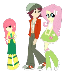 Size: 533x609 | Tagged: safe, artist:margaretlovez, derpibooru import, fluttershy, normal norman, oc, oc:kiana, equestria girls, base used, beanie, crack shipping, family, female, hat, male, normanshy, offspring, parent:fluttershy, parent:normal norman, shipping, simple background, straight, transparent background