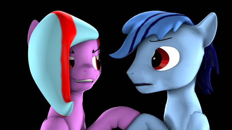 Size: 3840x2160 | Tagged: safe, artist:melodiousmarci, derpibooru import, oc, oc:rainy visualz, oc:star beats, pegasus, pony, 3d, female, hypnosis, hypnotized, male, mare, oc x oc, shipping, source filmmaker, stallion, staryvisi