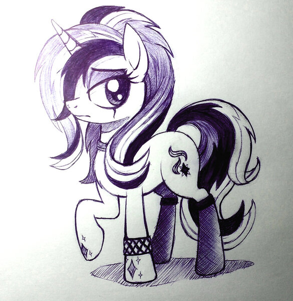 Size: 900x923 | Tagged: safe, artist:zetamad, derpibooru import, starlight glimmer, pony, unicorn, edgelight glimmer, glimmer goth, goth, solo, teenage glimmer