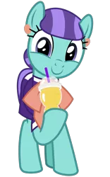 Size: 2000x3200 | Tagged: safe, artist:cheezedoodle96, derpibooru import, mixed berry, earth pony, pony, the parent map, .svg available, bow, clothes, cute, cuteaberry, dress, drinking, drinking straw, ear piercing, earring, female, hoof hold, jewelry, looking at you, mare, piercing, simple background, smiling, smoothie, solo, svg, transparent background, vector