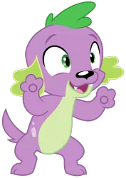 Size: 2184x3081 | Tagged: safe, artist:sketchmcreations, derpibooru import, edit, editor:slayerbvc, vector edit, spike, spike the regular dog, dog, dance magic, equestria girls, spoiler:eqg specials, accessory-less edit, bipedal, dancing, jazz hands, male, missing accessory, paws, simple background, solo, transparent background, underpaw, vector