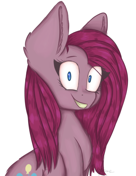 Size: 785x1017 | Tagged: safe, artist:imbirgiana, derpibooru import, pinkie pie, earth pony, pony, female, mare, pinkamena diane pie, simple background, smiling, transparent background