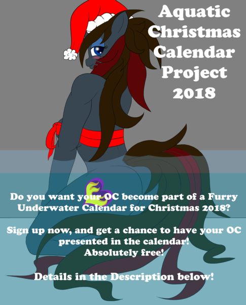 Size: 2425x3000 | Tagged: advertisement, anthro, aquaphilia, artist:reactorguardian, calendar, christmas, derpibooru import, fetish, holiday, questionable, underwater