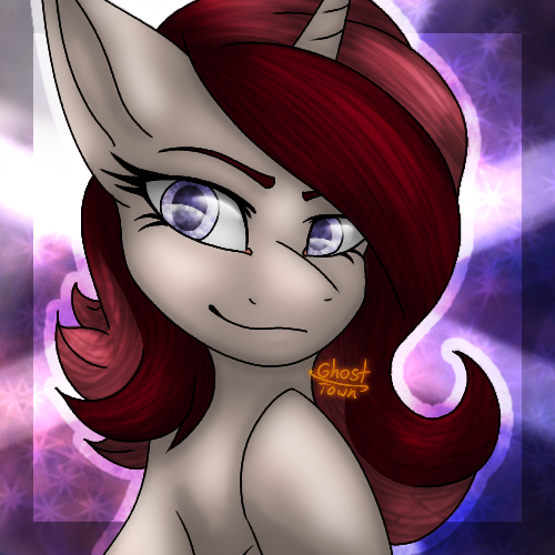 Size: 500x500 | Tagged: safe, artist:ghosttown1195, derpibooru import, oc, oc:berry blitz, unofficial characters only, pony, unicorn, bust, female, mare, portrait, solo