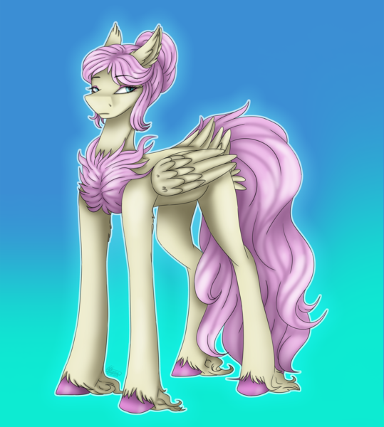 Size: 4720x5258 | Tagged: safe, artist:ggchristian, derpibooru import, oc, oc:heaven charm, pegasus, pony, absurd resolution, chest fluff, excessive chest fluff, female, mare, solo, unshorn fetlocks