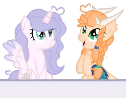 Size: 865x670 | Tagged: safe, artist:chococakebabe, derpibooru import, oc, oc:ditzzy, oc:dragon heart, unofficial characters only, alicorn, dracony, hybrid, pony, base used, digital art, duo, female, gift art, mare, simple background, transparent background