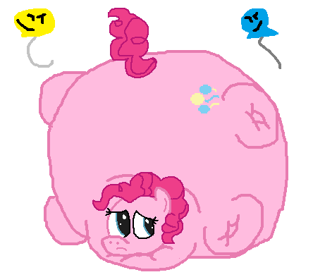 Size: 444x393 | Tagged: questionable, artist:theinflater19, derpibooru import, pinkie pie, earth pony, pony, 1000 hours in ms paint, balloon, cutie mark, hyper, hyper inflation, inflation, simple background, white background