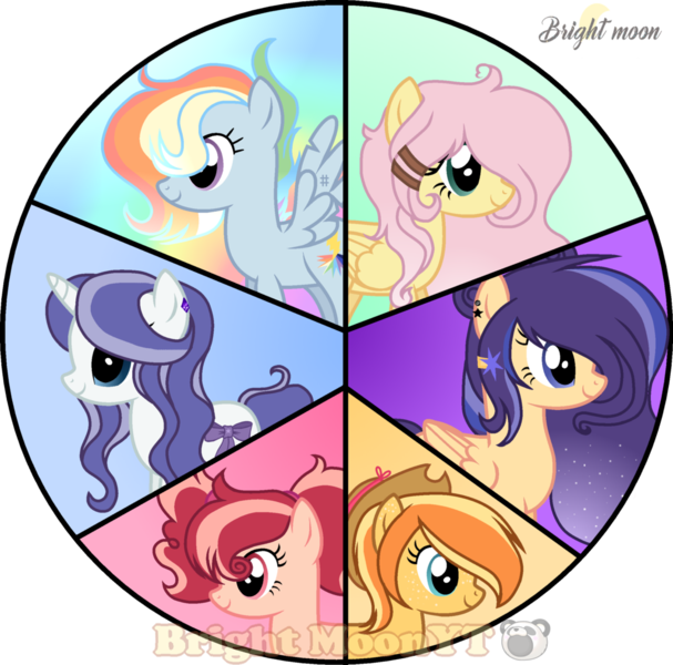 Size: 1024x1012 | Tagged: safe, artist:sleppchocolatemlp, derpibooru import, oc, oc:color rain, oc:cotton candy, oc:deina, oc:delicate butterfly, oc:lightning flash, oc:sweet apple, unofficial characters only, earth pony, pegasus, pony, unicorn, female, mare, offspring, parent:applejack, parent:bulk biceps, parent:caramel, parent:cheese sandwich, parent:fancypants, parent:flash sentry, parent:fluttershy, parent:pinkie pie, parent:rainbow dash, parent:rarity, parent:soarin', parent:twilight sparkle, parents:carajack, parents:cheesepie, parents:flashlight, parents:flutterbulk, parents:raripants, parents:soarindash