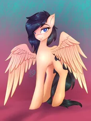 Size: 2500x3300 | Tagged: safe, artist:kairaanix, derpibooru import, oc, unofficial characters only, pegasus, pony, abstract background, looking at you, solo