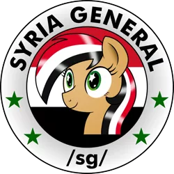 Size: 1000x1000 | Tagged: safe, artist:pananovich, derpibooru import, oc, oc:syriana, earth pony, pony, /mlpol/, insignia, syria general, syriana, vector