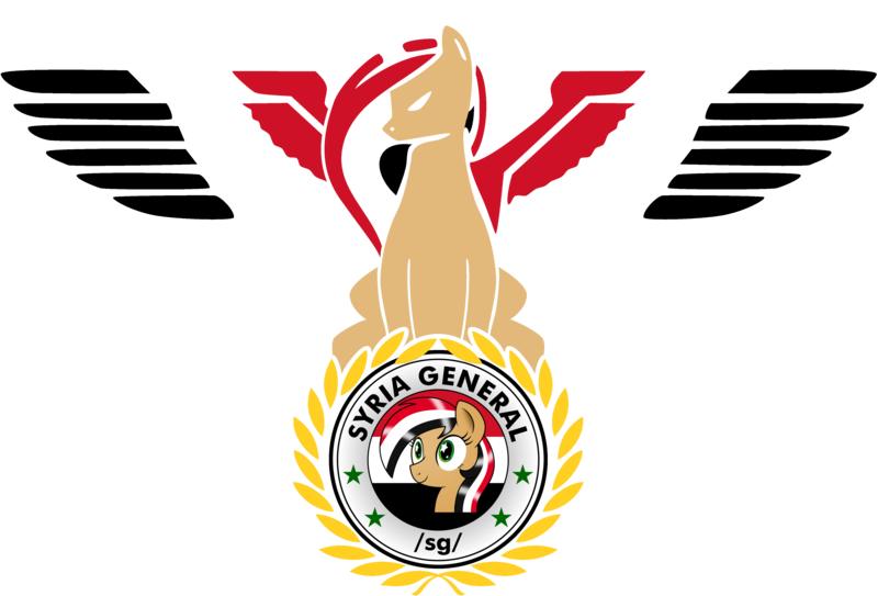 Size: 4419x3000 | Tagged: alicorn, alicorn oc, derpibooru import, flag, general, logo, /mlpol/, oc, oc:syriana, reichsadler, reichsalicorn, safe, simple background, spread wings, syria, transparent background, wings