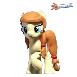 Size: 1920x1920 | Tagged: safe, artist:shreddy117, derpibooru import, oc, oc:cream heart, unofficial characters only, pony, 3d, blender cycles, female, lidded eyes, mare, raised hoof, simple background, smiling, solo, transparent background