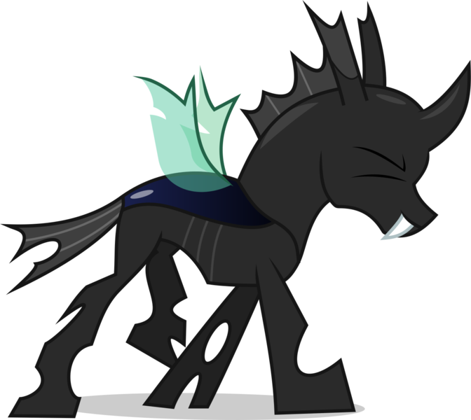 Size: 1430x1276 | Tagged: artist:frownfactory, changeling, changeling oc, derpibooru import, eyes closed, oc, oc:trophus, safe, simple background, solo, svg, .svg available, transparent background, vector