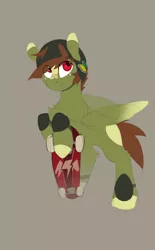 Size: 758x1223 | Tagged: safe, artist:tangomangoes, derpibooru import, oc, oc:olive hue, unofficial characters only, pegasus, pony, helmet, male, simple background, skateboard, smiling, solo, stallion