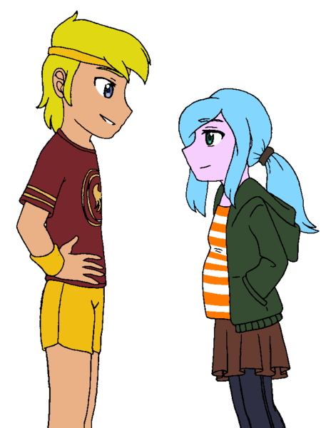 Size: 705x940 | Tagged: safe, artist:fantasygerard2000, derpibooru import, oc, oc:pizza frenzy, oc:prudence aura, unofficial characters only, equestria girls, clothes, cosplay, costume, female, juno, juno macguff, male, oc x oc, offspring, offspring shipping, parent:cheese sandwich, parent:pinkie pie, parent:rarity, parents:canon x oc, parents:cheesepie, paulie bleeker, pregnant, shipping, straight