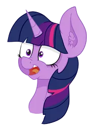 Size: 1597x2321 | Tagged: safe, artist:paskanaakka, derpibooru import, twilight sparkle, pony, unicorn, bust, ear fluff, female, mare, nose wrinkle, portrait, shrunken pupils, simple background, solo, transparent background