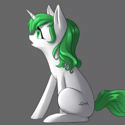 Size: 2000x2000 | Tagged: safe, artist:di-dash, derpibooru import, oc, oc:morning mint, unofficial characters only, pony, unicorn, crying, cutie mark, female, mare, simple background, sitting, solo, ych result