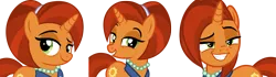 Size: 2000x556 | Tagged: safe, artist:cheezedoodle96, artist:jhayarr23, artist:vector-brony, derpibooru import, stellar flare, pony, unicorn, the parent map, clothes, cropped, dreamworks face, faic, female, jewelry, looking at you, necklace, pearl necklace, raised eyebrow, scarf, simple background, smiling, smirk, smug, stellarsmug, transparent background, trio, trio female, vector