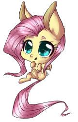 Size: 3219x5000 | Tagged: safe, artist:siena1923, derpibooru import, fluttershy, pegasus, pony, chest fluff, chibi, female, mare, open mouth, simple background, solo, spread wings, transparent background, wings