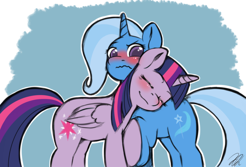 Size: 1280x870 | Tagged: safe, artist:fiercedeitylynx, derpibooru import, trixie, twilight sparkle, twilight sparkle (alicorn), alicorn, pony, unicorn, female, lesbian, mare, shipping, simple background, transparent background, twixie