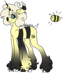 Size: 1014x1146 | Tagged: artist:peridork, bee, bee pony, derpibooru import, multiple limbs, oc, oc:fuzzy bee, original species, safe, simple background, six legs, solo, transparent background, unofficial characters only