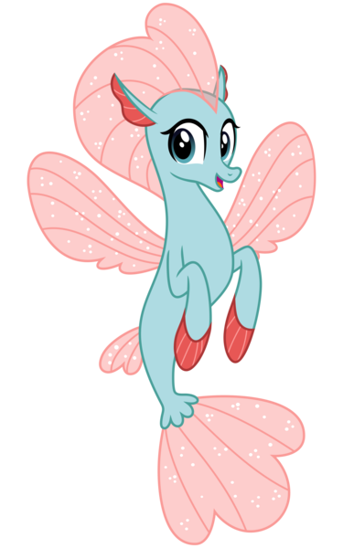 Size: 2000x3200 | Tagged: artist:cheezedoodle96, changedling, changeling, derpibooru import, disguise, disguised changeling, female, looking at you, non-compete clause, ocellus, safe, seaponified, seapony (g4), seapony ocellus, simple background, smiling, solo, species swap, svg, .svg available, transparent background, vector