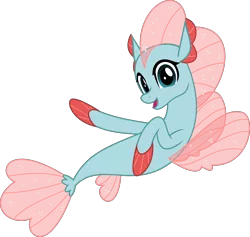 Size: 5095x4823 | Tagged: absurd resolution, artist:jhayarr23, changedling, changeling, derpibooru import, disguise, disguised changeling, female, fins, fin wings, looking at you, non-compete clause, ocellus, safe, seaponified, seapony (g4), seapony ocellus, simple background, smiling, solo, species swap, transparent background, vector